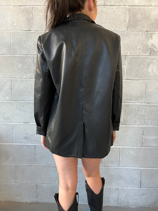 RD STYLE Anna Faux Leather Blazer