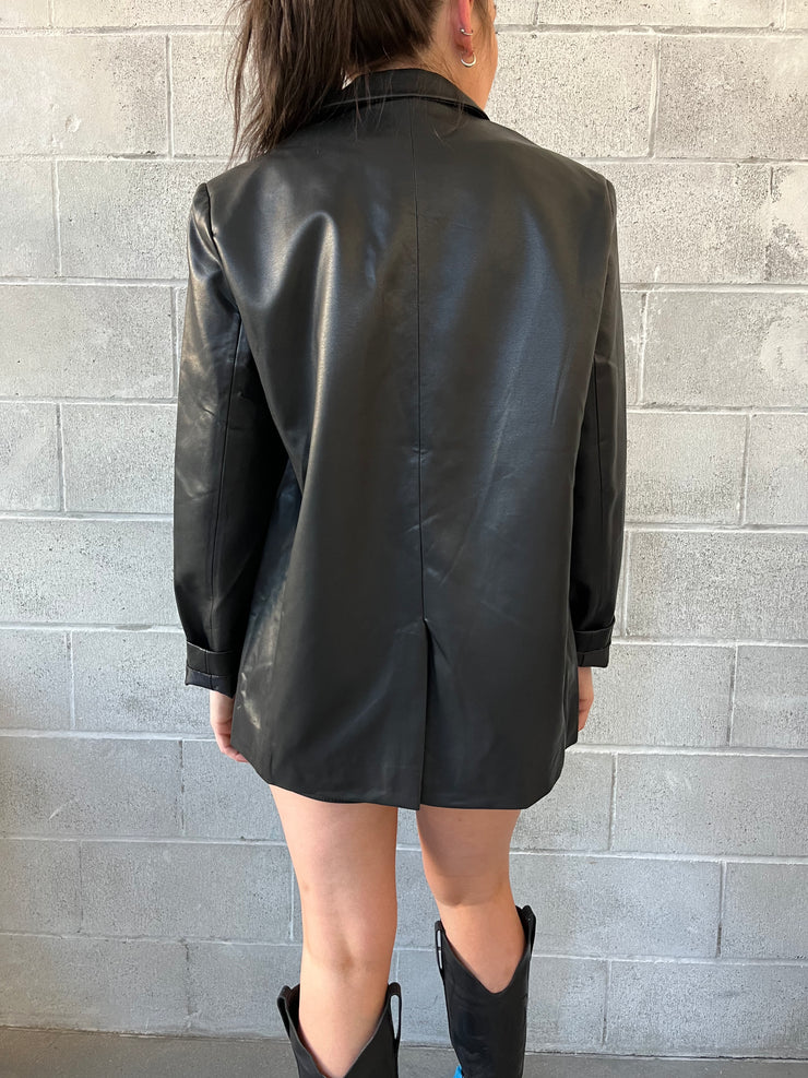 RD STYLE Anna Faux Leather Blazer