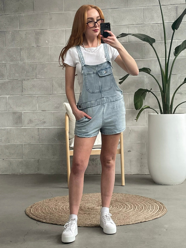 Z SUPPLY Easy Rider Knit Denim Shortalls