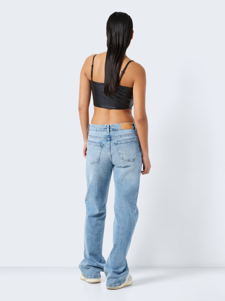 NOISY MAY Julia Faux Leather Crop Top